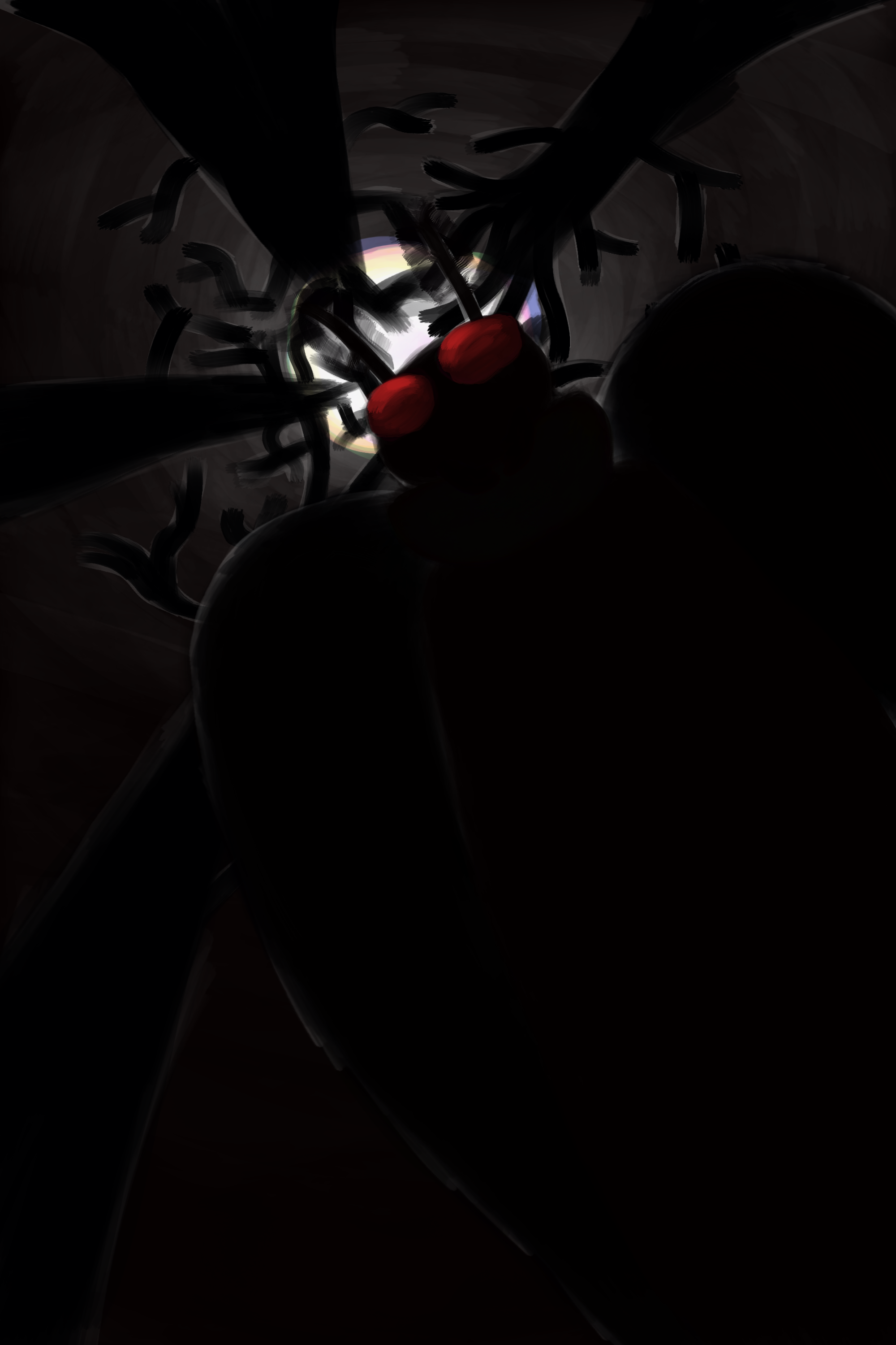 mothman fanart, i really liked drawing this perspective and lighting