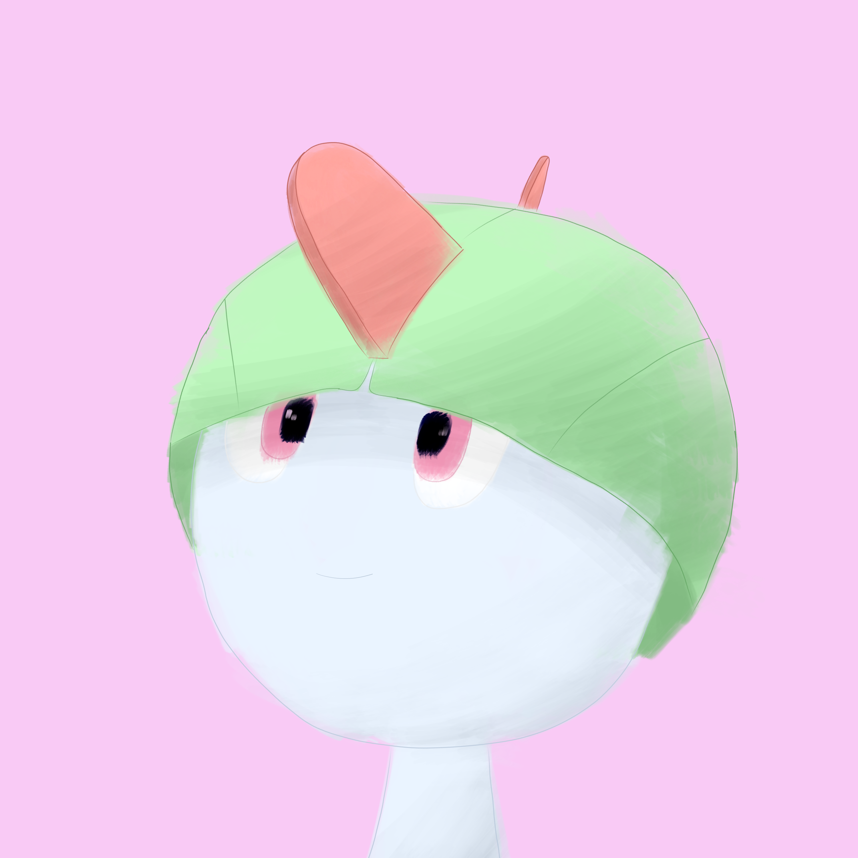 i like ralts i named my ralts in pokemon sword and shield salad because his head looks like a salad bowl
